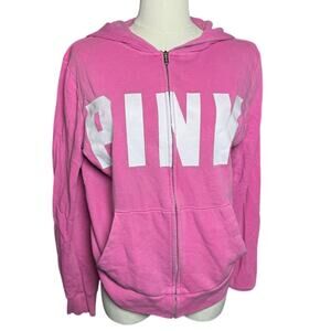 Vintage Victoria's Secret PINK Zip Up Hoodie Size Medium
